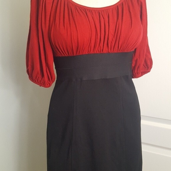 Sophie Max Red Black Wiggle Dress NWT - Picture 3 of 11